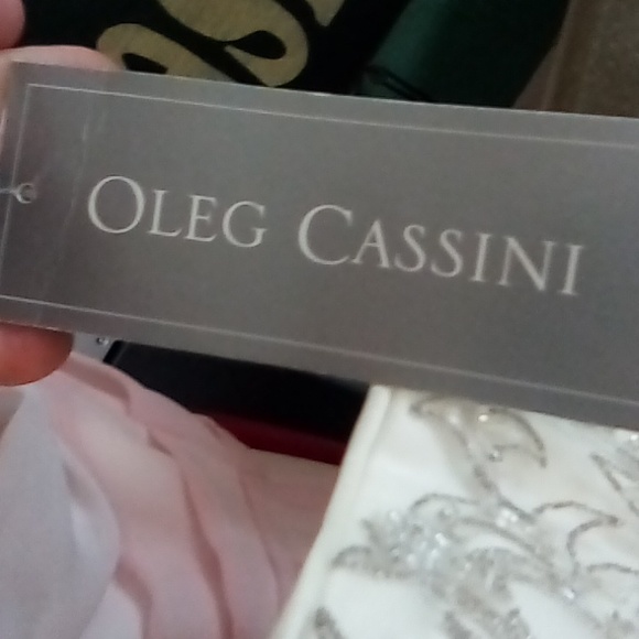 Oleg Cassini wedding dress white lace rhinestones size 12 with tag like new - Picture 3 of 7